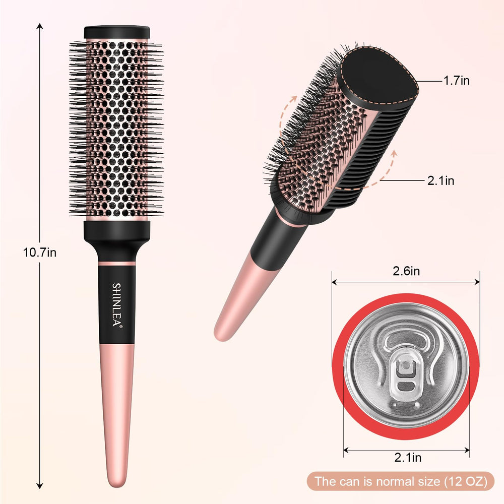 SHINLEA round brush with 3D detangling teeth eases detangling and snag-free styling.