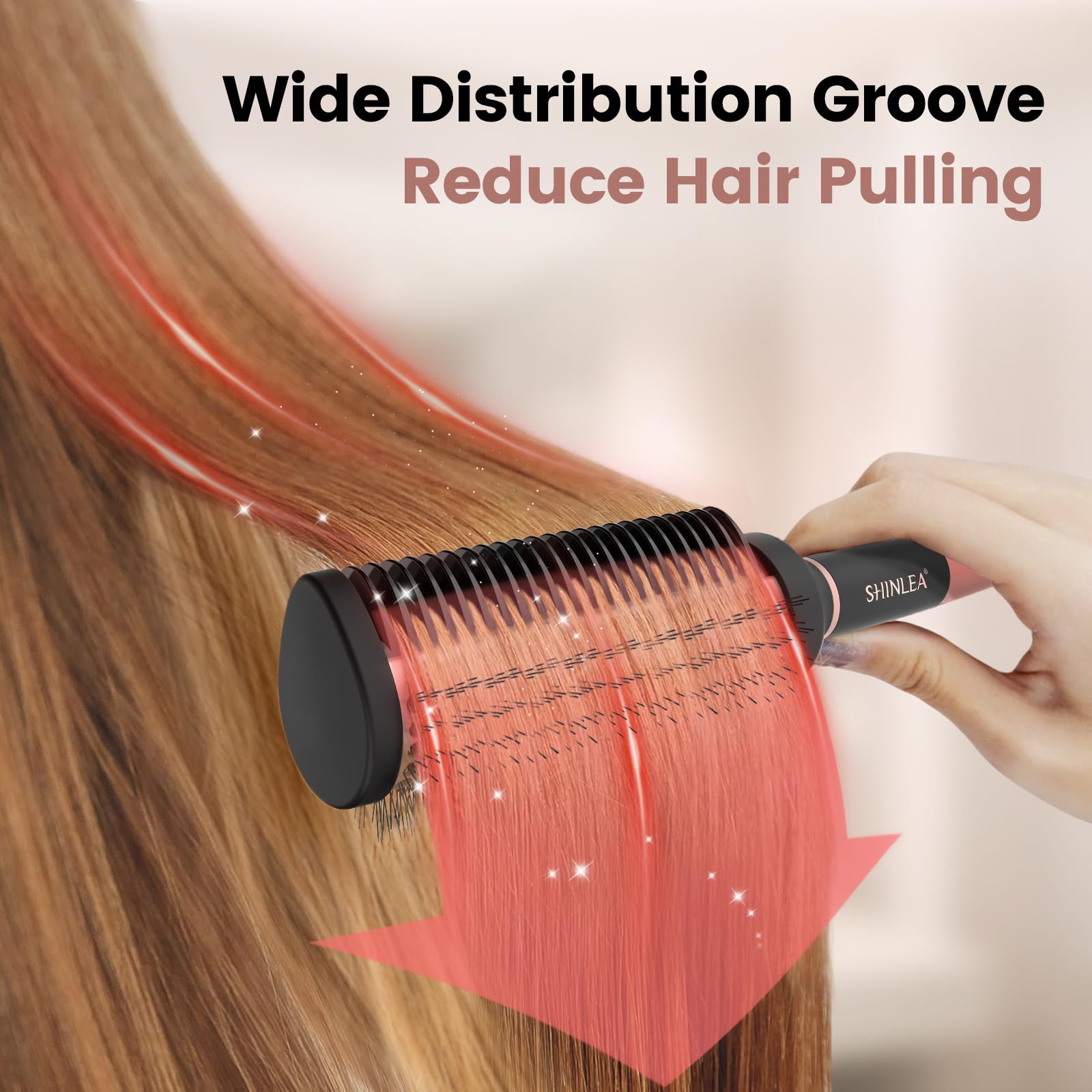 SHINLEA round brush dual-sided design creates natural curl texture.