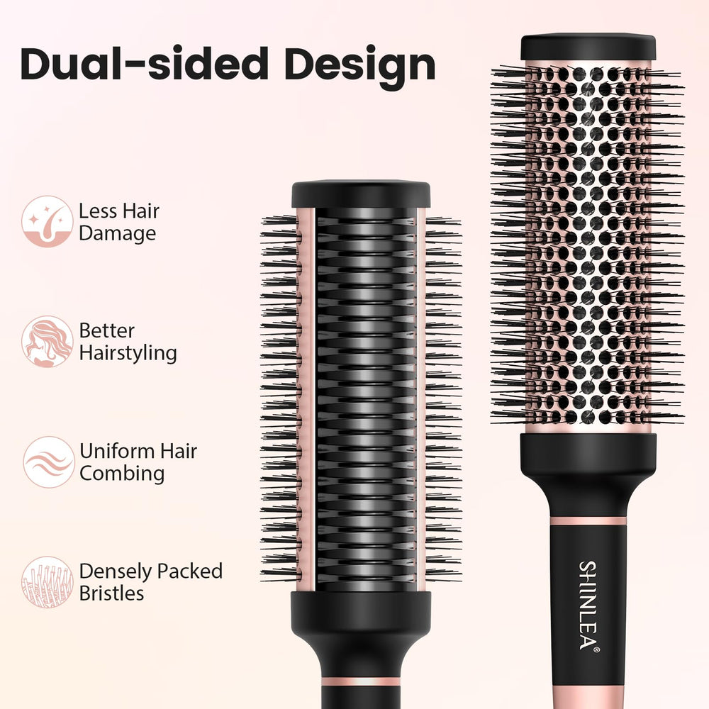 SHINLEA round brush teardrop barrel reaches roots for added volume.