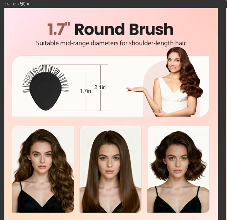 SHINLEA round brush vented barrel speeds up blow-drying.