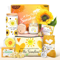 ShinnyWis Get Well Cup Sunflower—durable glass for hot or cold beverages.