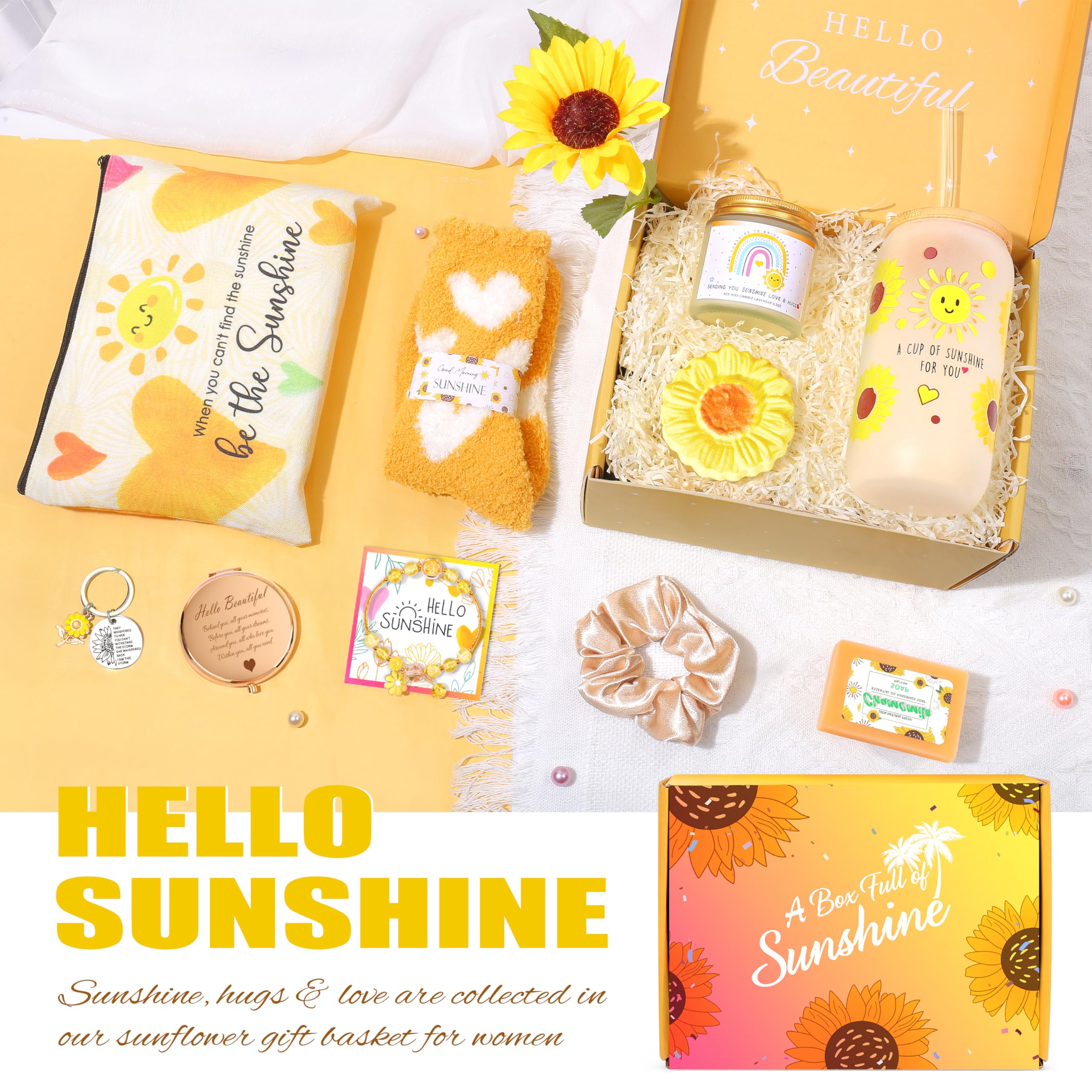 ShinnyWis Makeup Bag Sunflower Print—compact storage for daily essentials.