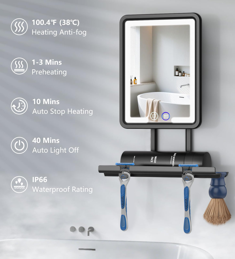 Shinowa mirror demonstrates 360-degree rotation for versatile grooming angles.