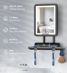 Shinowa mirror demonstrates 360-degree rotation for versatile grooming angles.