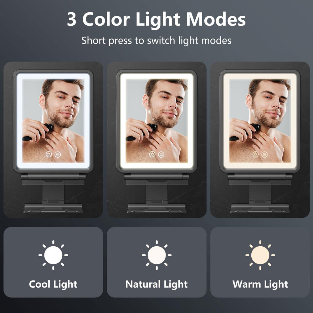 Shinowa mirror heating indicator showing fog‑free readiness in minutes.