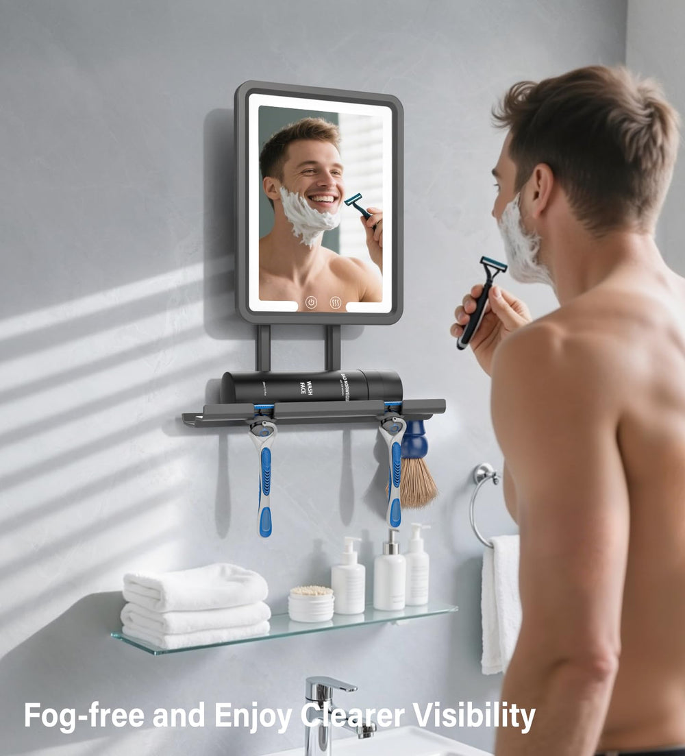 Shinowa razor hangers and tray organize grooming tools and accessories.