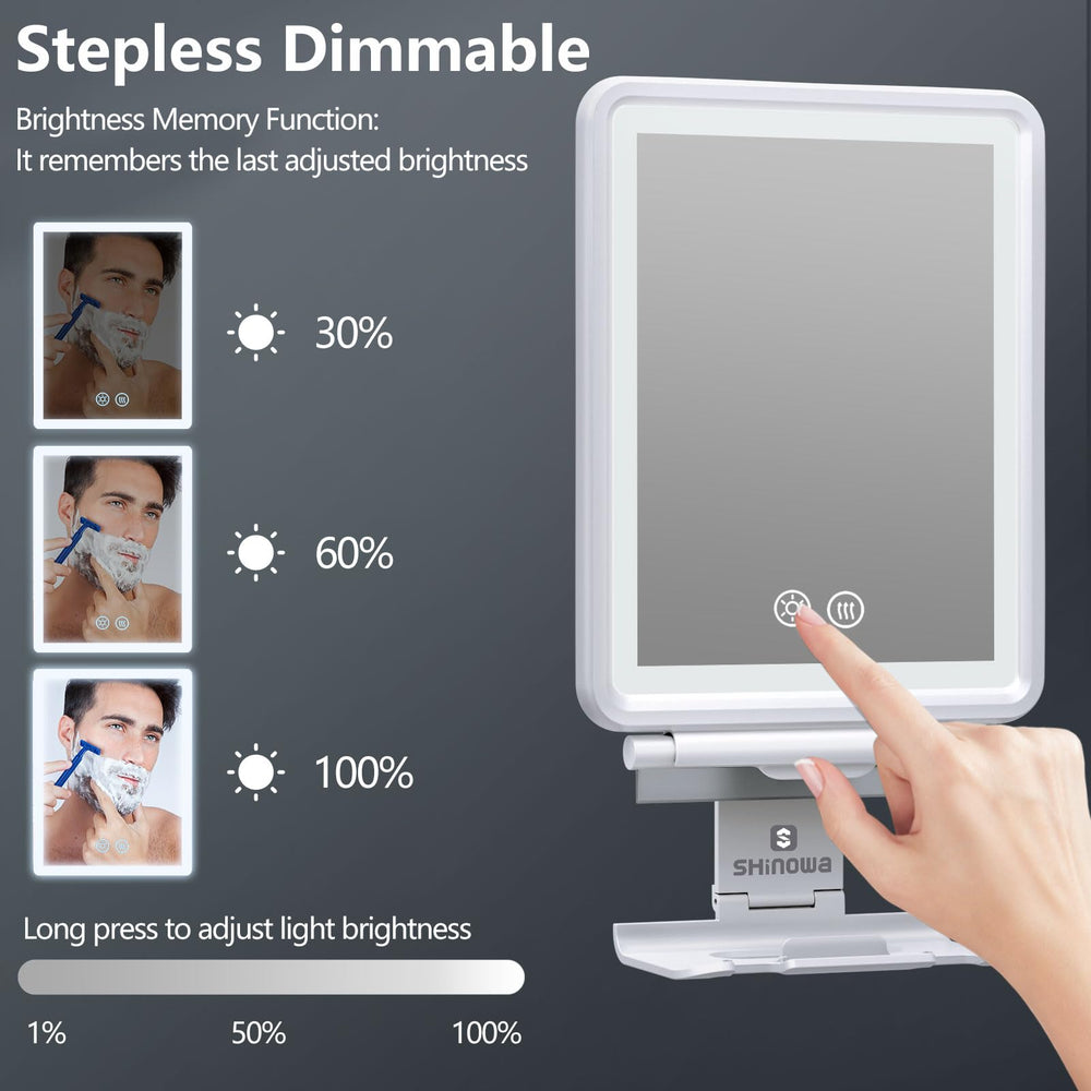 Shinowa rechargeable 5000mAh battery powers cordless shaving mirror for weeks.