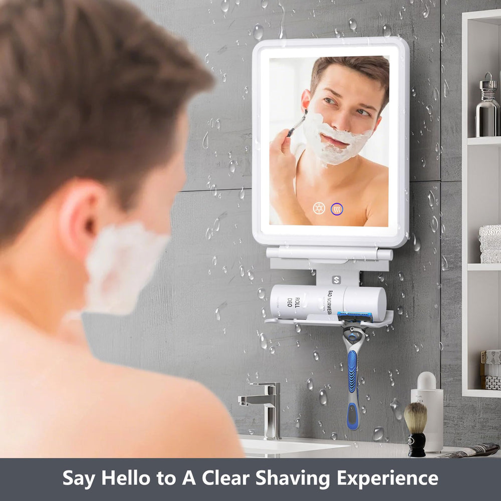 Shinowa white, modern shower mirror combines style with fogless performance.