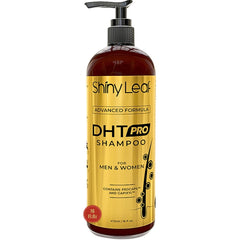 Shiny Leaf DHT Pro Shampoo bottle with advanced formula for fuller hair