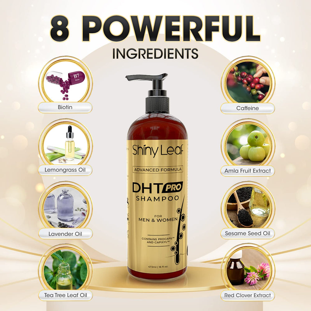 Shiny Leaf DHT Pro Shampoo ingredients highlight Procapil and Capixyl