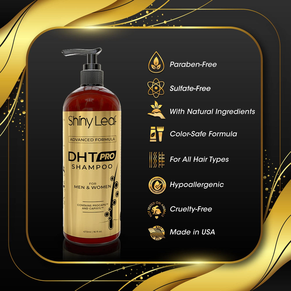 Shiny Leaf DHT Pro Shampoo natural extracts emphasize DHT support