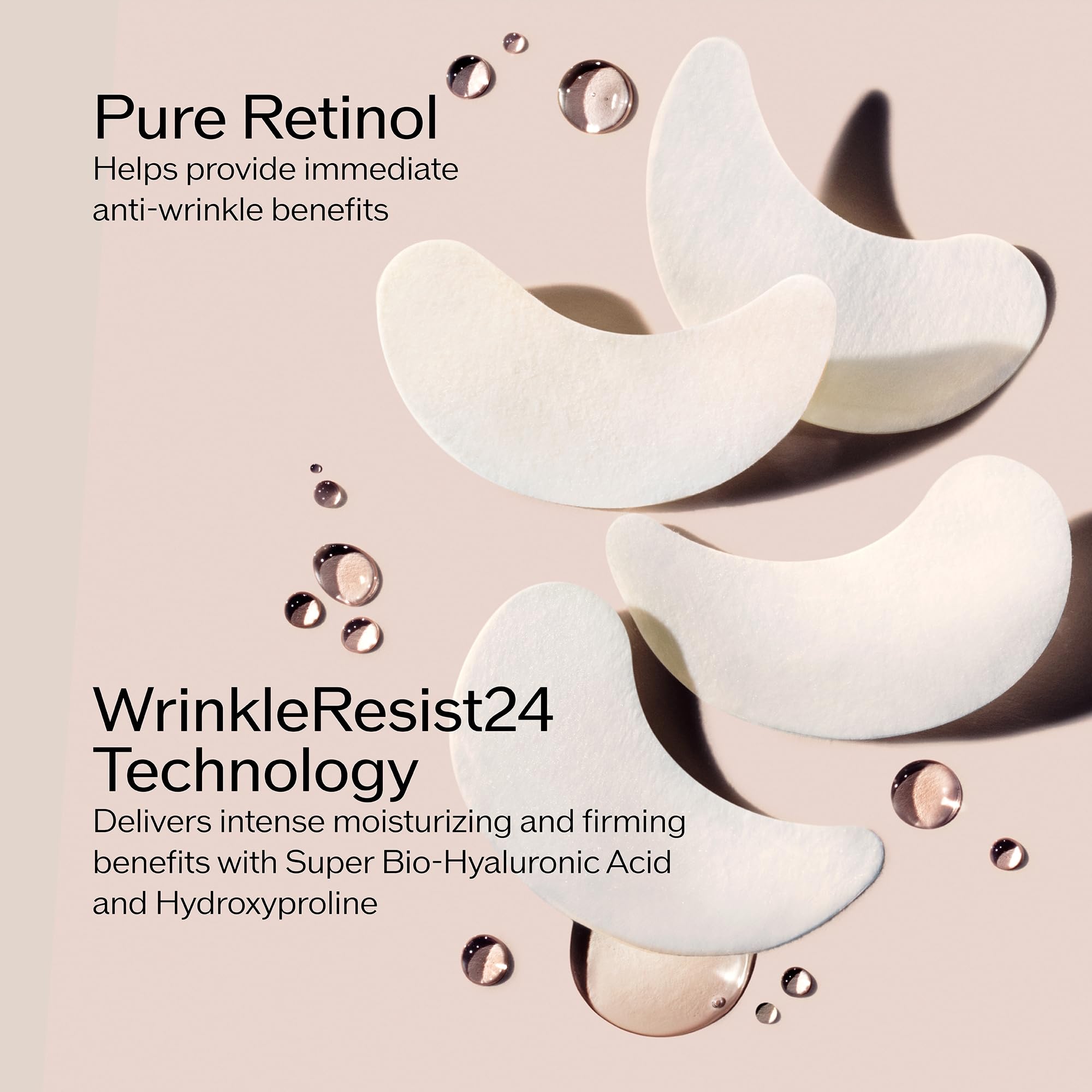 Shiseido Benefiance eye mask closeup shows stretchy sheet adherent to eye contours.