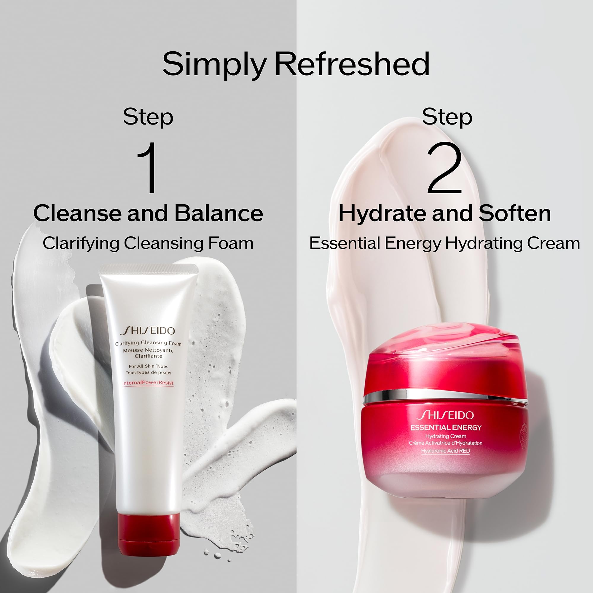 Shiseido Essential Energy Hydrating Cream Refill packaging on shelf conveys premium skincare