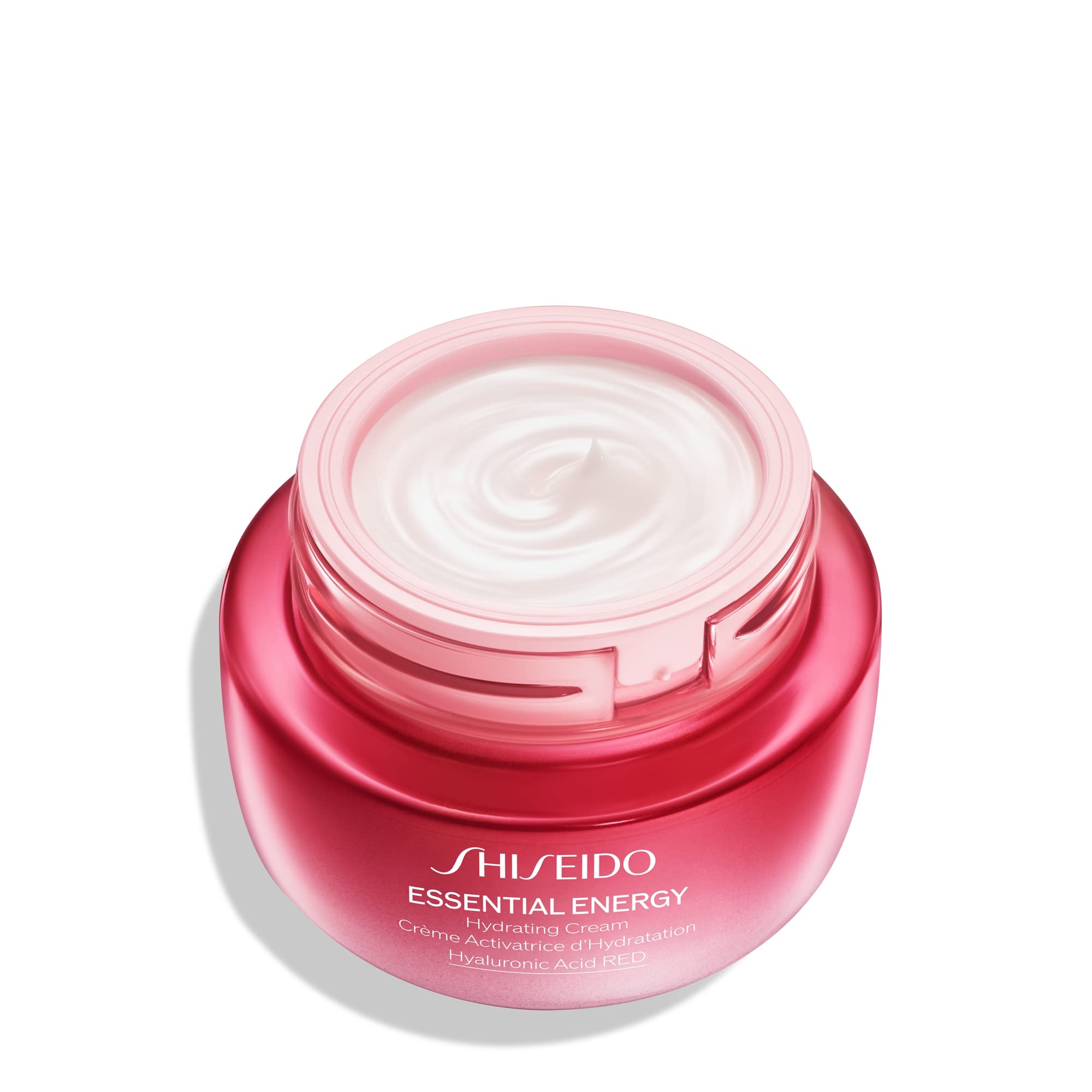 Shiseido Essential Energy Hydrating Cream texture close-up showing rich absorption