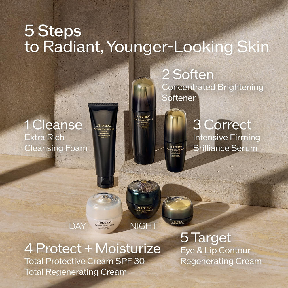 Shiseido Future Solution LX enmei-herb close-up underscores botanical skin support.