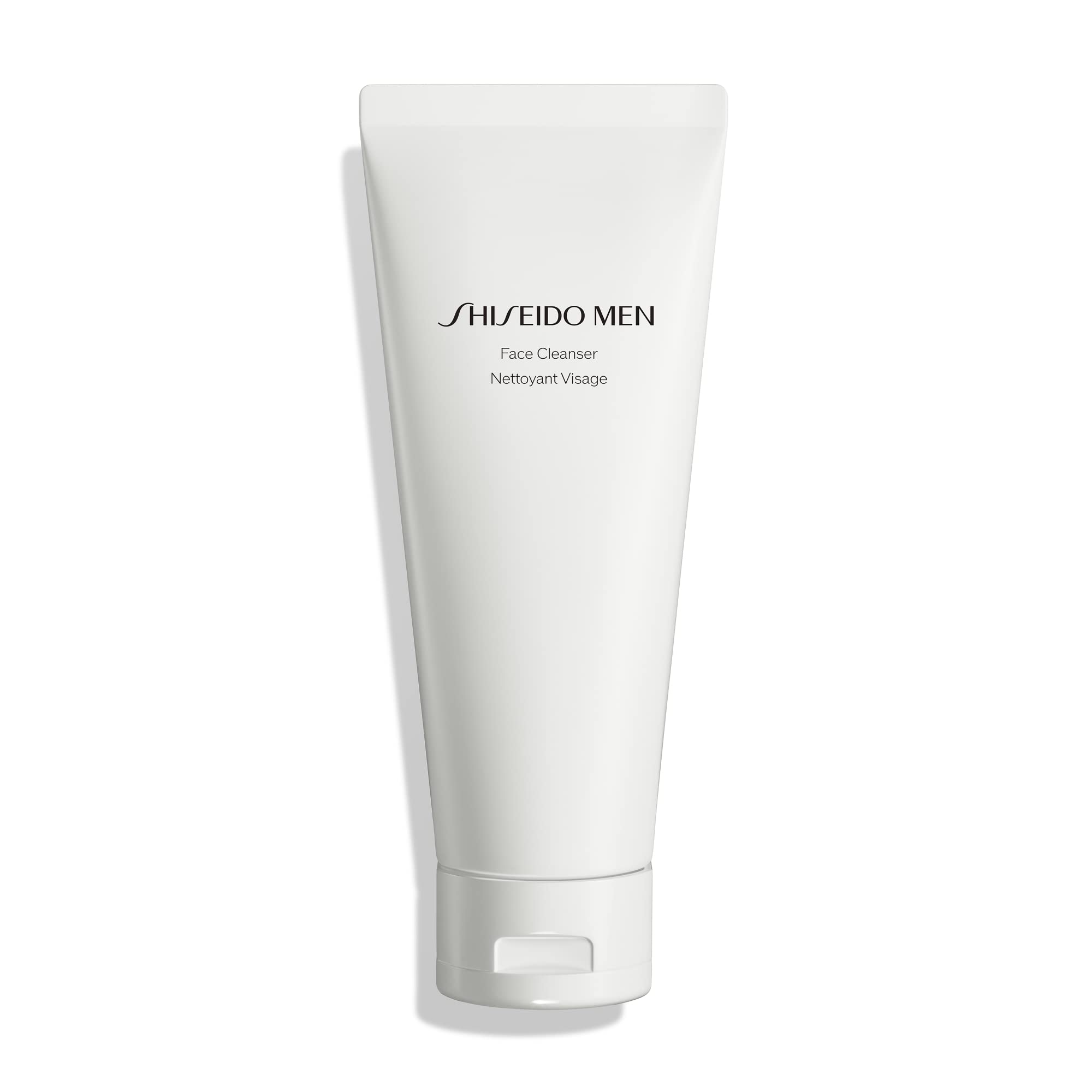 Shiseido Men Face Cleanser bottle closeup for a refreshing daily cleanse and shave-ready skin