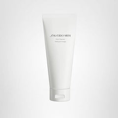 Shiseido Men Face Cleanser packaging on display highlights 2-in-1 versatility for all skin types