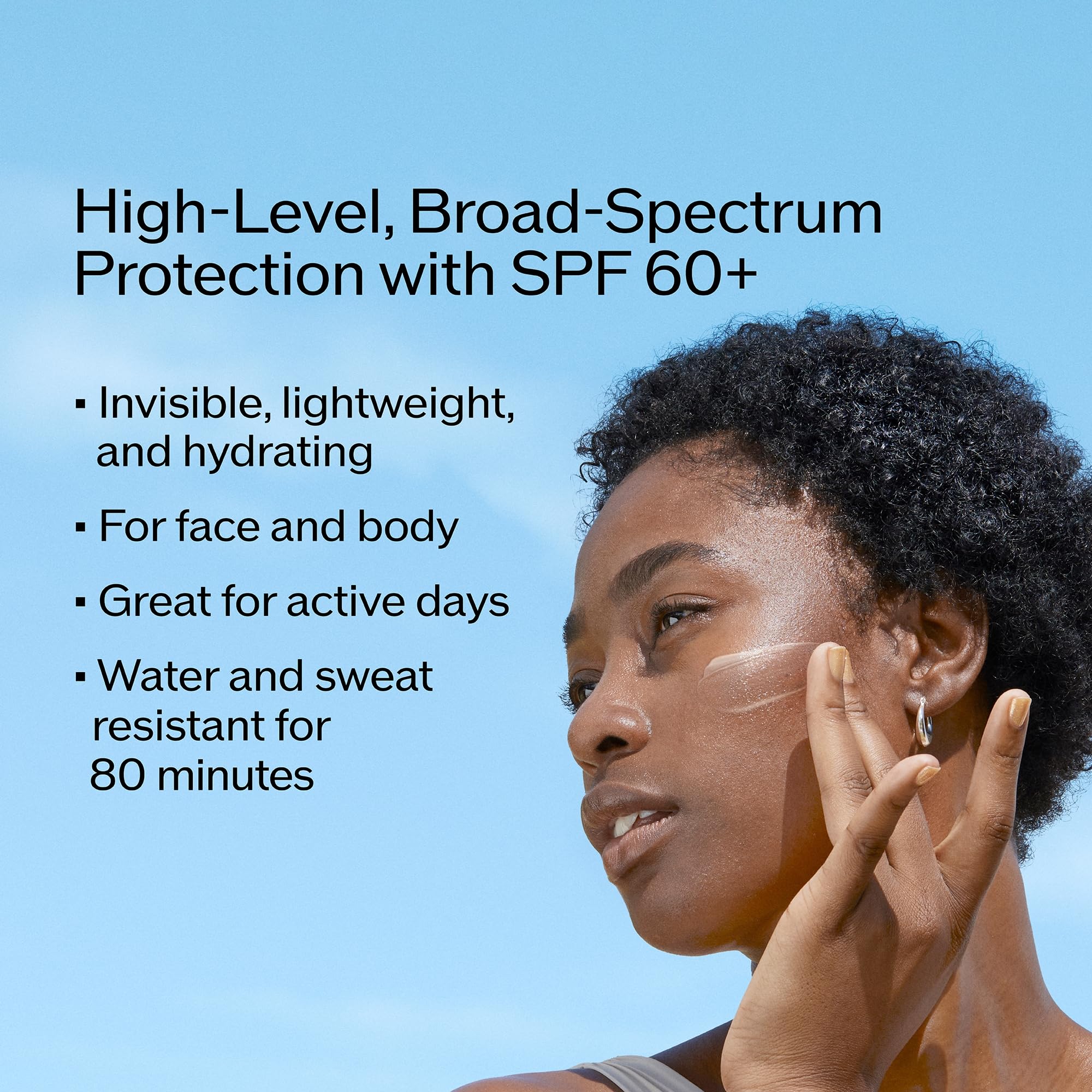 Shiseido Ultimate Sun Protector clear application on face with invisible finish.