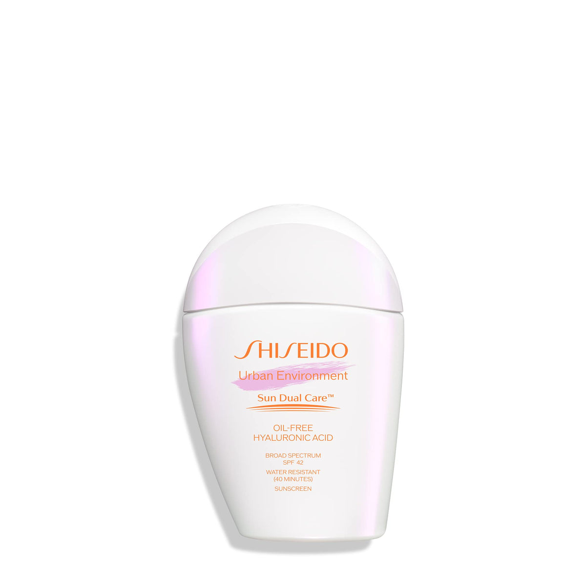 Shiseido Urban Environment sunscreen bottle front with oil-free SPF 42 protection for daily use.
