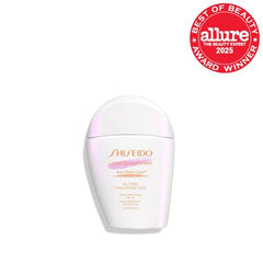 Shiseido Urban Environment texture ultra-light image highlights weightless feel and quick absorption.