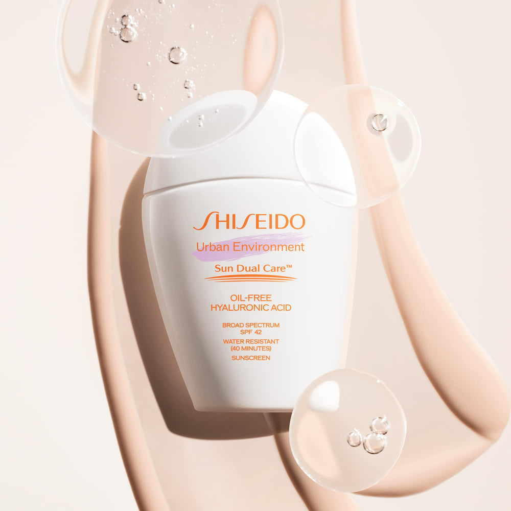 Shiseido Urban Environment UV and pollution protection concept visualizes all-day defense.