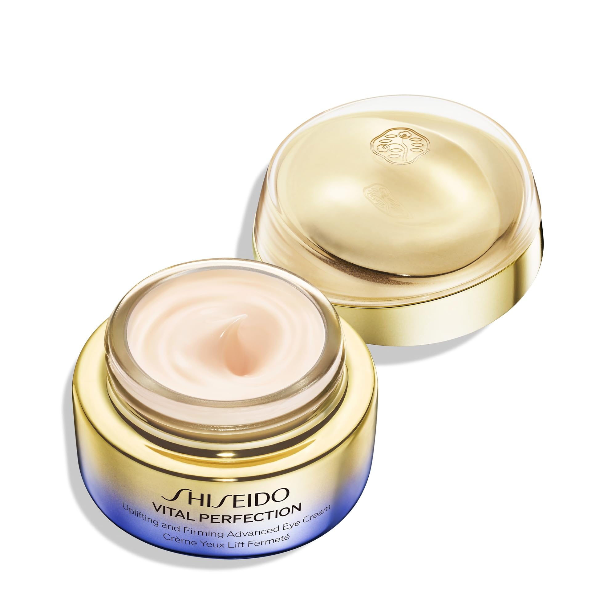 Shiseido Vital Perfection eye cream packaging conveys premium skincare ritual