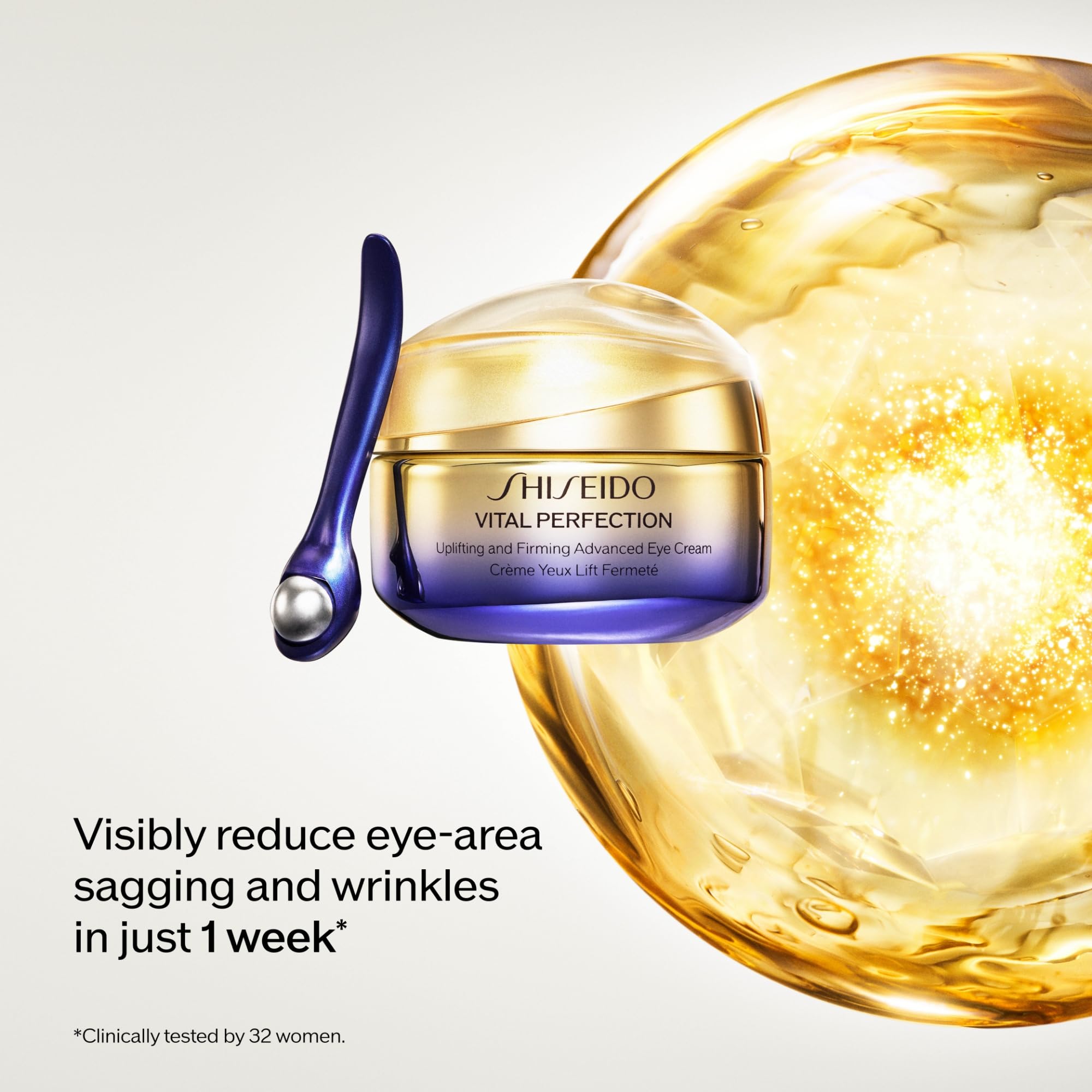 Shiseido Vital Perfection eye cream roller tool for gentle eye massage
