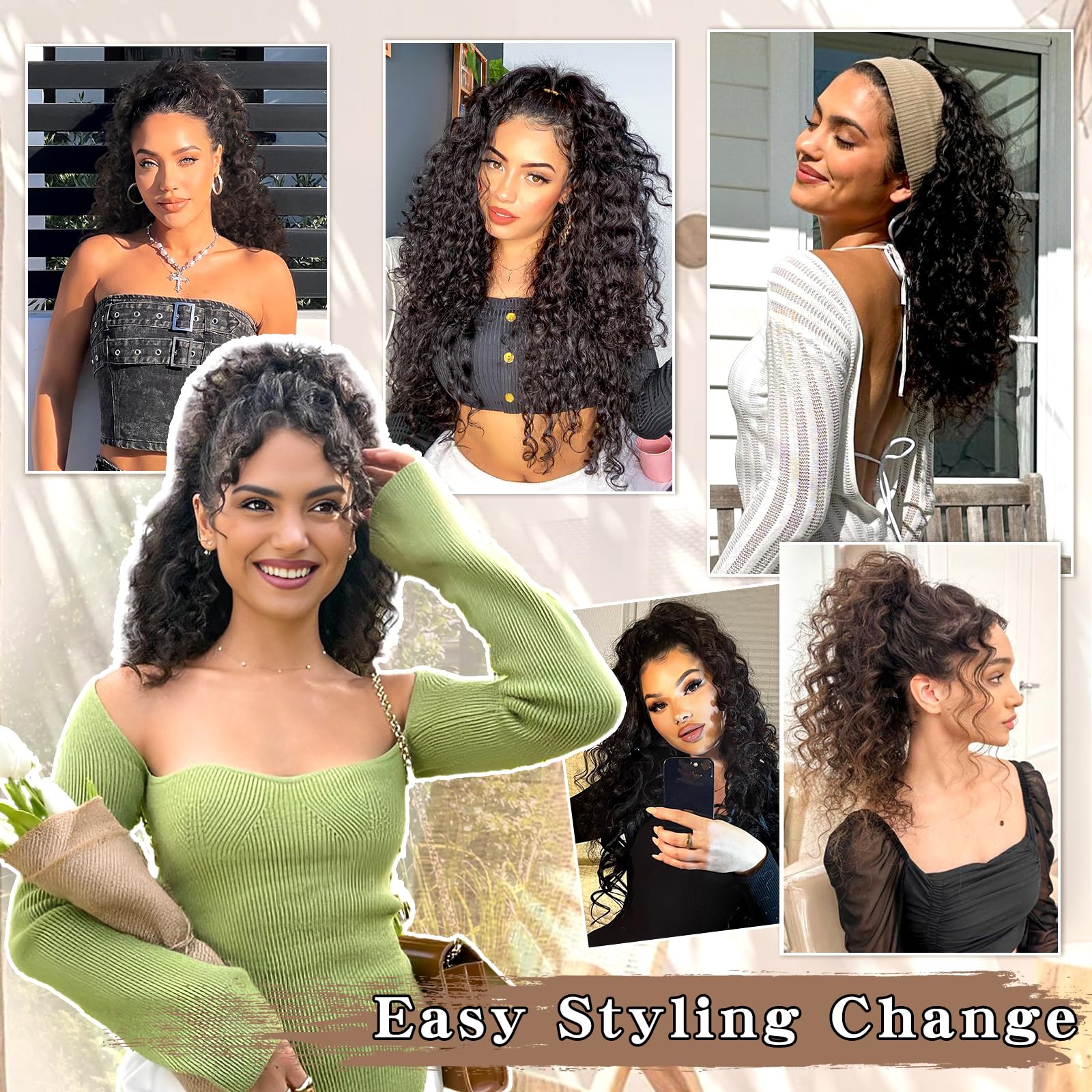 SHNMIN daily-wear ponytail in natural-black shade emphasizes versatile color matching.