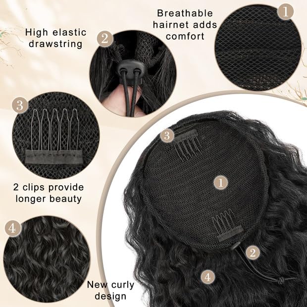 SHNMIN 18-inch ponytail provides fluffy volume and bounce for dynamic looks.