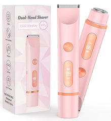 SHOBES Bikini Trimmer 2-in-1 pink design for smooth body and facial grooming.