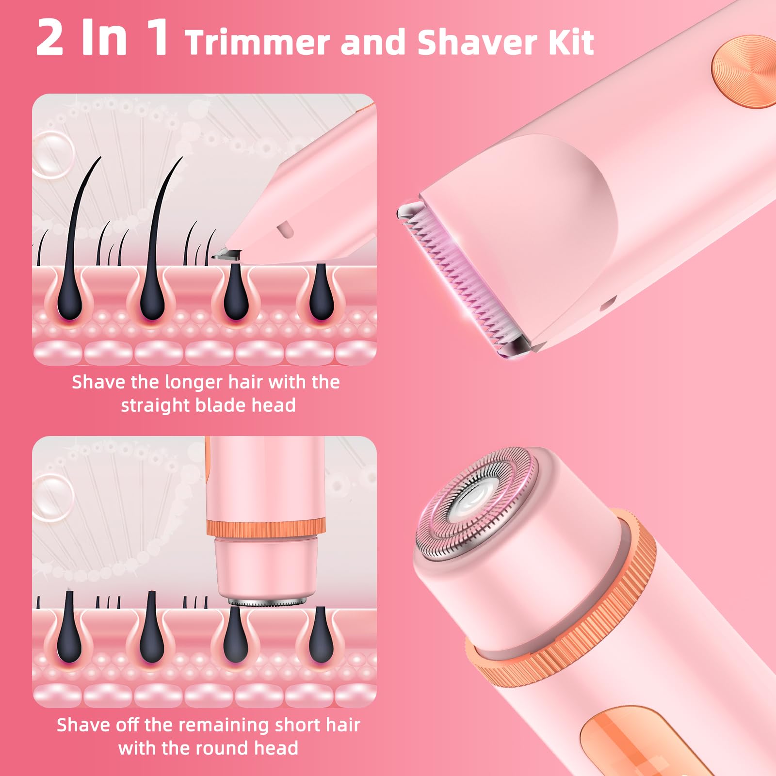 SHOBES Bikini Trimmer face-and-body pink for precise contouring on curves.