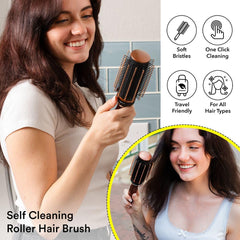 SHOP LC Delivering Joy roller retractable bristles ideal for gentle scalp comfort and travel.