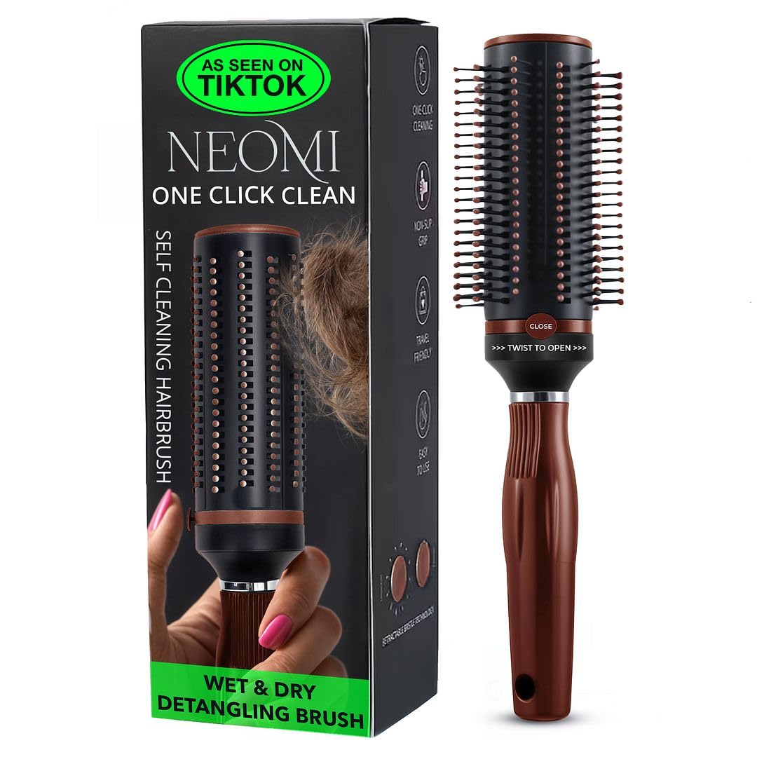 SHOP LC Delivering Joy self-cleaning hairbrush showing effortless detangling and quick cleanup.