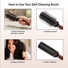 SHOP LC Delivering Joy travel-friendly hairbrush fits in bags for on-the-go styling.