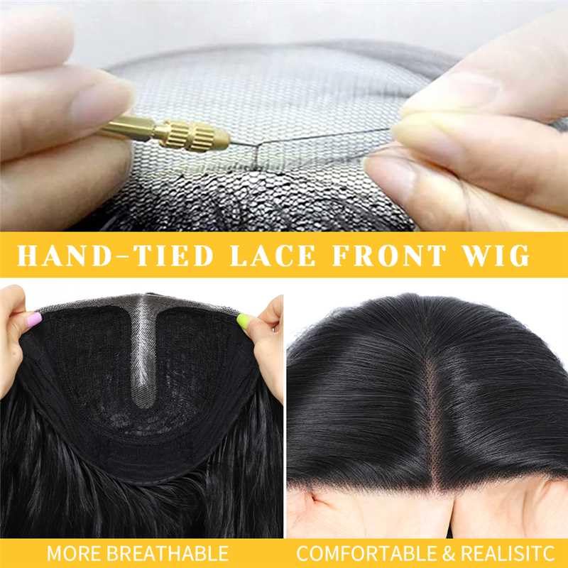 ShowCoco hand-knitting lace part reveals a real-looking scalp and natural parting.