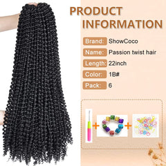 ShowCoco Passion Twist 22in soft lightweight hair closeup demonstrates gentle, comfortable wear.