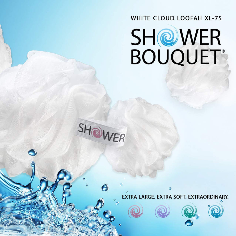 Shower Bouquet big gentle cleanse loofah pouf for thorough cleansing