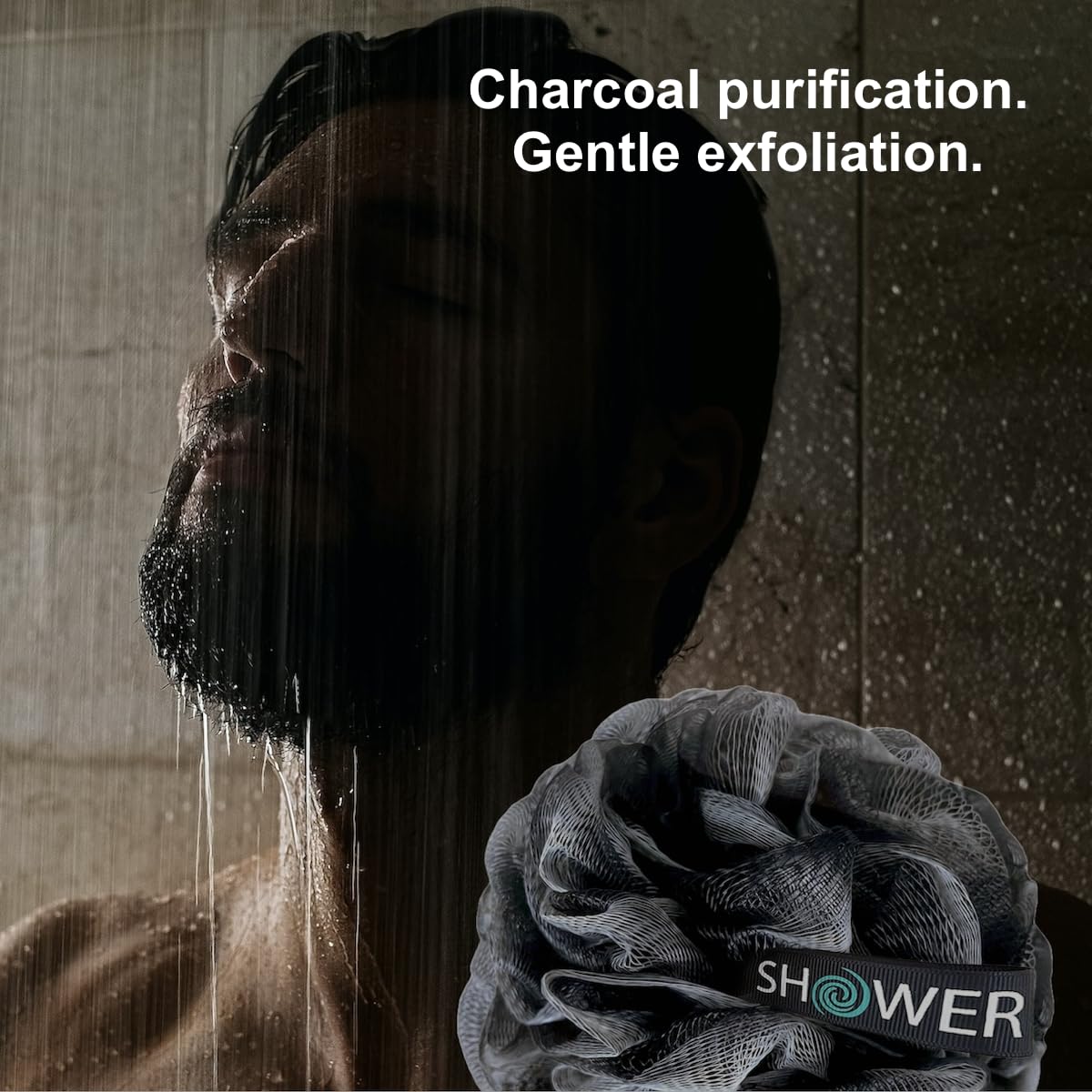 Shower Bouquet charcoal-infused scrubbers offer refreshing cleansing and gentle exfoliation.