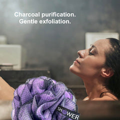 Shower Bouquet extra-large 75g loofa poufs deliver rich lather with body wash.