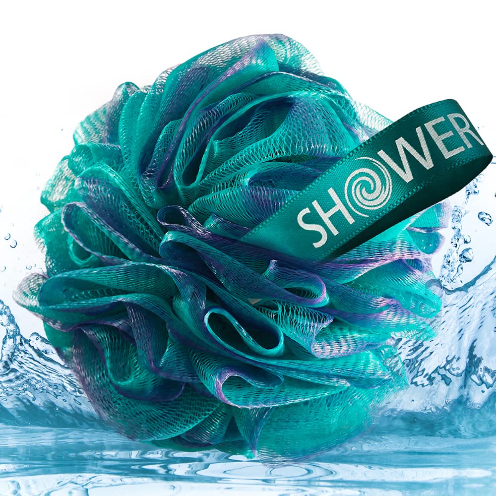 Shower Bouquet loofah-xl swirl-deep blue-lavender color mix suits all genders.