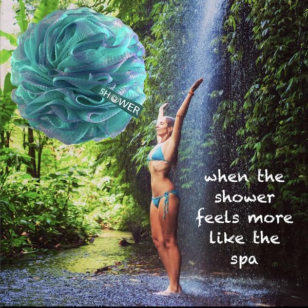 Shower Bouquet Ultra-Soft Mesh Poufs offer touchable softness during cleansing.