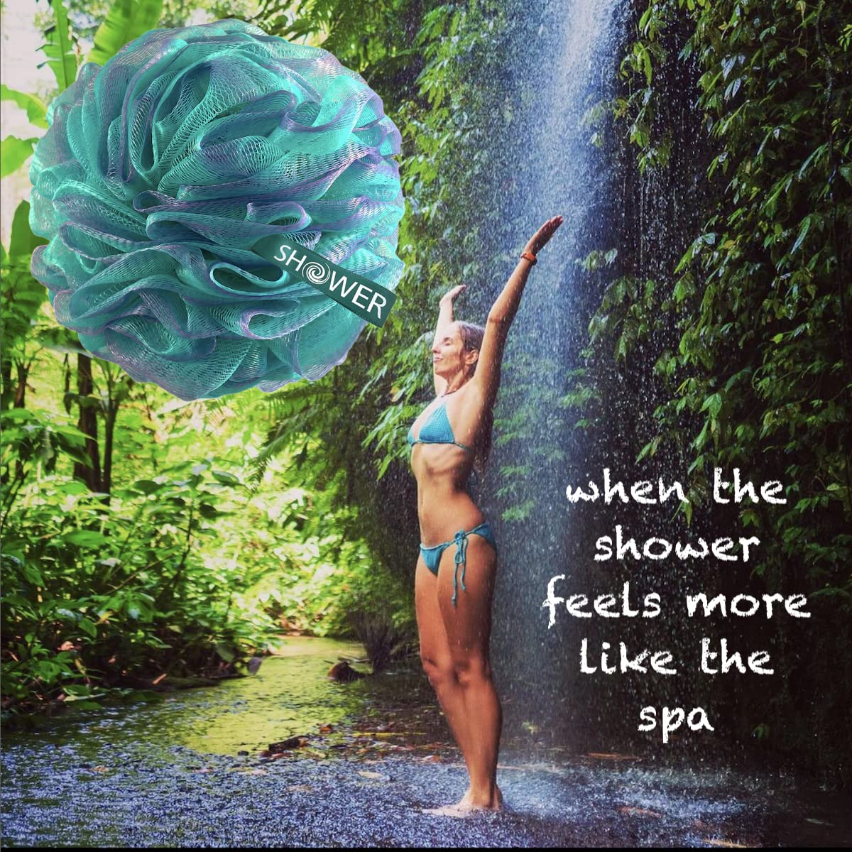 Shower Bouquet 75g dense loofah delivers durable exfoliation for smooth skin