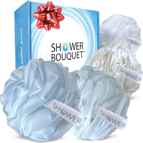 Shower Bouquet XL pastel loofah bundle for gentle exfoliation and cleansing