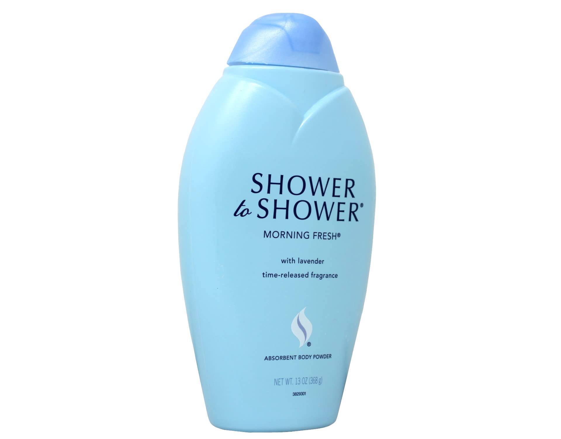 Shower To Shower Morning Fresh Lavender-dusting application highlights skin absorption.