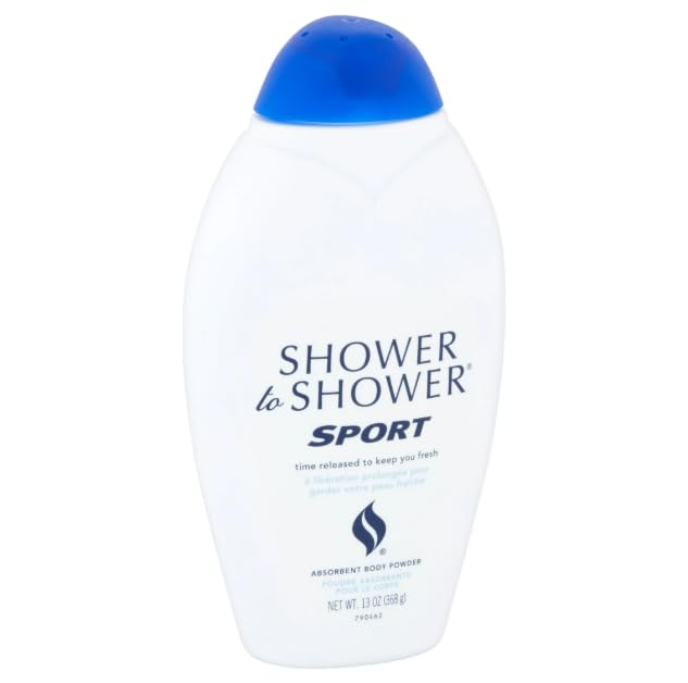 Shower To Shower sport close-up texture shows fine absorbent powder