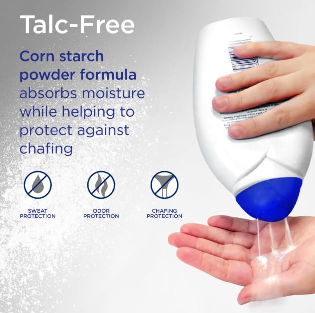 Shower To Shower sport hand applying powder for a dry feel