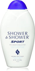 Shower To Shower sport packaging front for gym-ready freshness