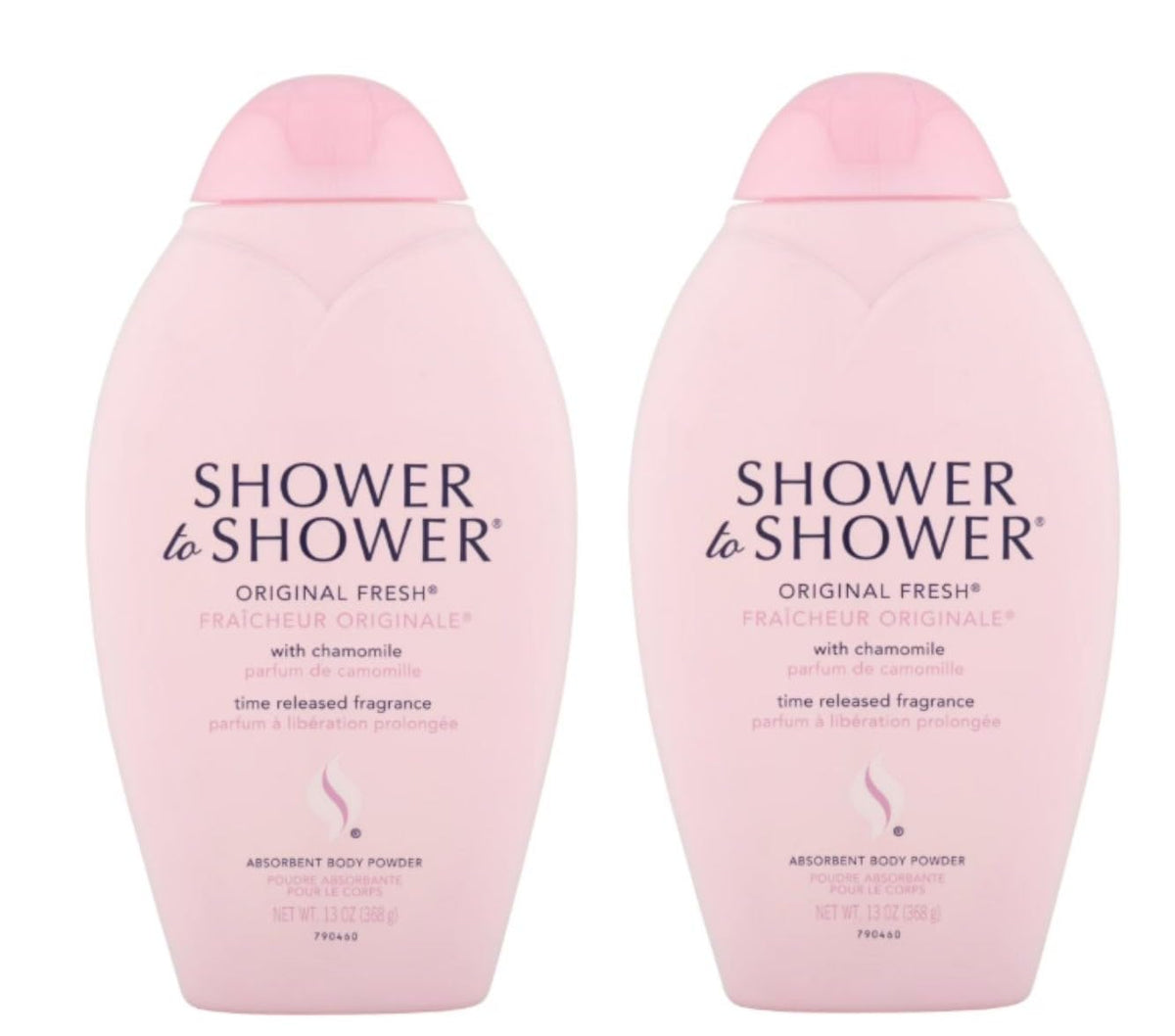 Shower To Shower Original Fresh absorbent powder pack-of-two bottles keeps you drier after shower.