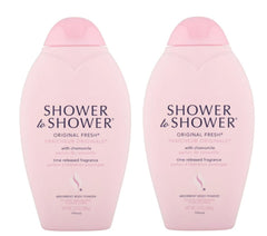 Shower To Shower Original Fresh absorbent powder pack-of-two bottles keeps you drier after shower.