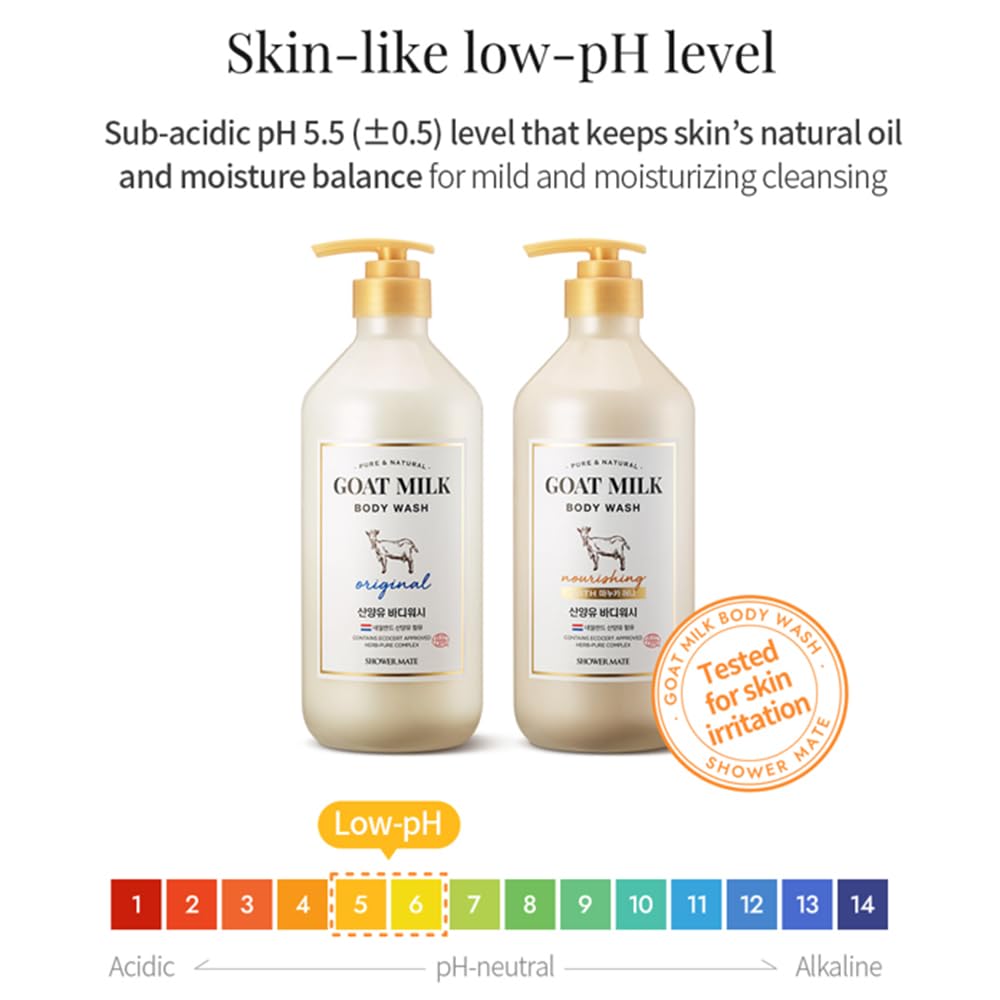 SHOWERMATE Goat Milk Body Wash 800 ml packaging view with value size.